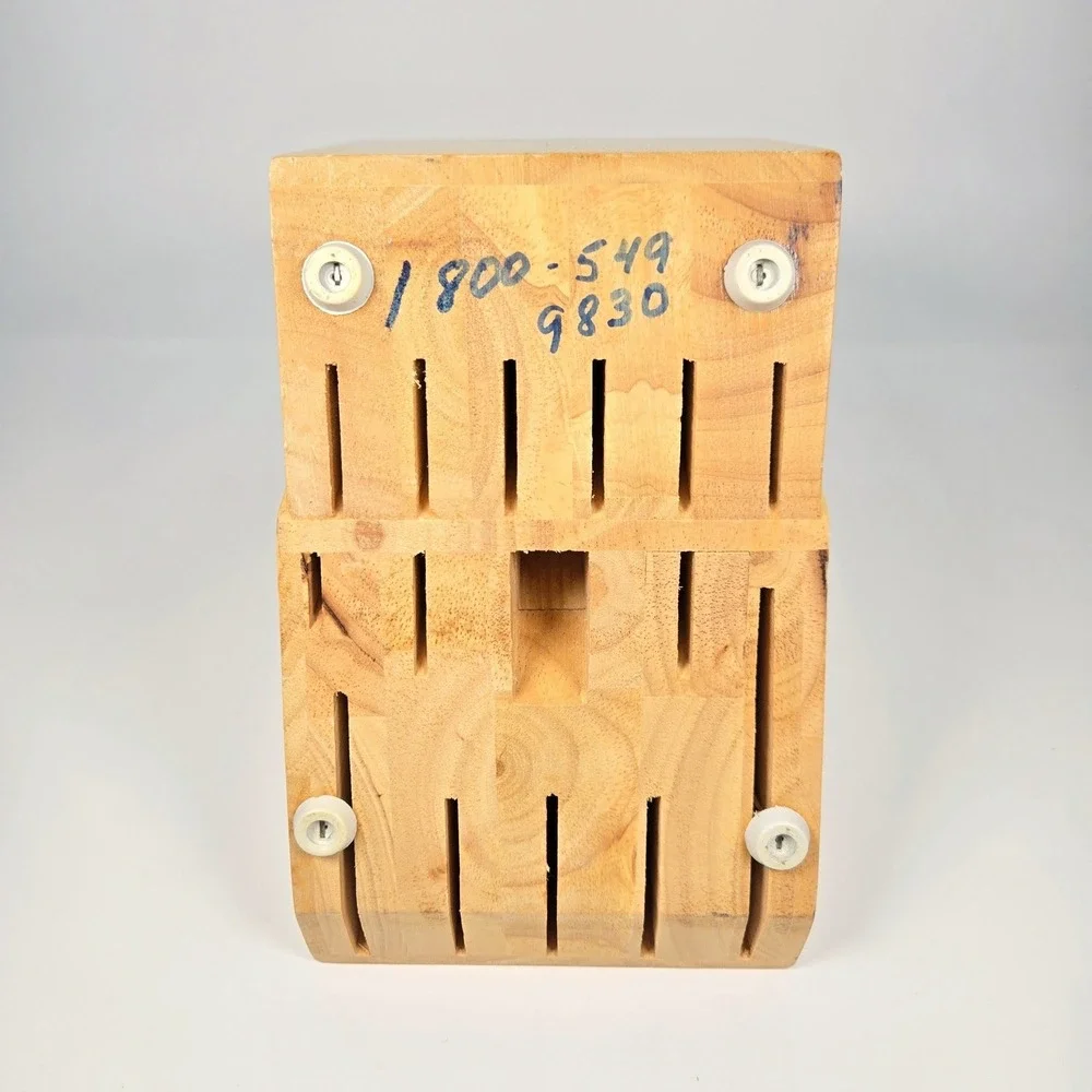 Miracle Blade Wood Knife Block‎ 15 Slot Tiered Kitchen Cutlery Storage Natural